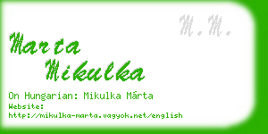 marta mikulka business card