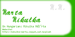 marta mikulka business card